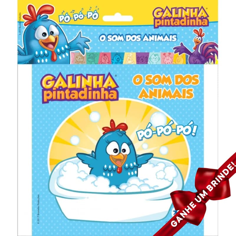 Livro Banho Galinha Pintadinha O Som dos Animais Crianças Filhos Infantil Desenho História Brincar