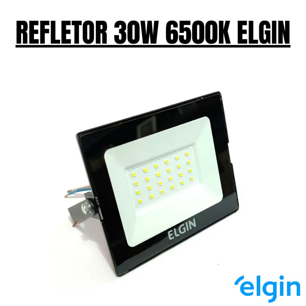 Refletor Led Projetor 30w ip65 6500k Branca Fria Elgin