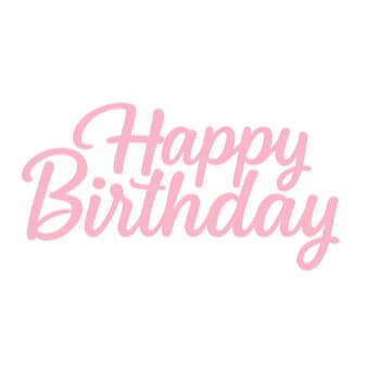 Letreiro MDF Rosa Happy Birthday Para Decoração De Eventos