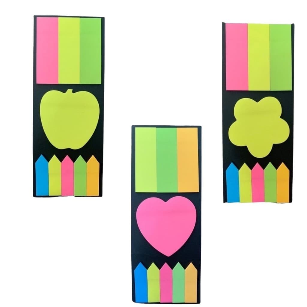 Cartelas Bloco de Notas e Marca Página 9 Blocos 20 Páginas Notas Colors Post It