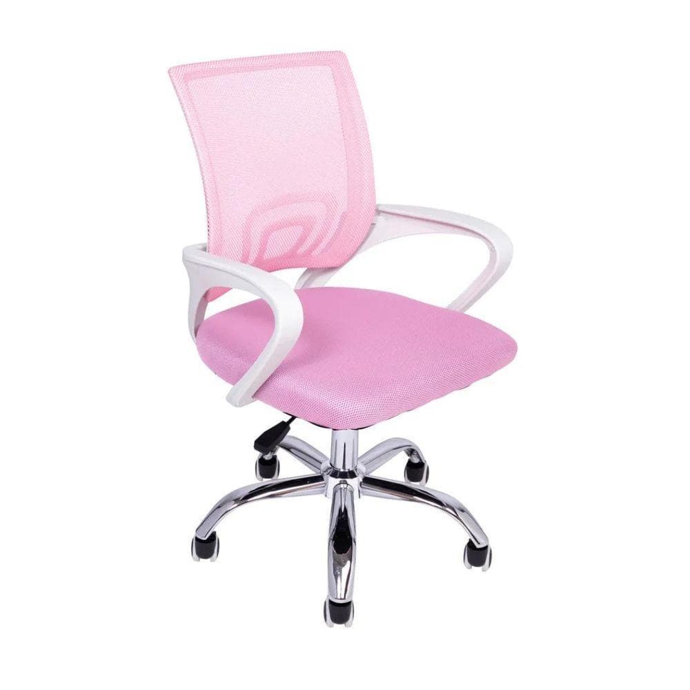 Cadeira De Escritório Oficial Begonia Mesh Giratória Rosa