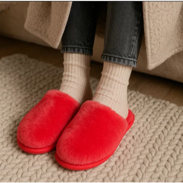 Pantufa Pelúcia Inverno Aquecer Pé Chinelo Sandália Bota Confortável