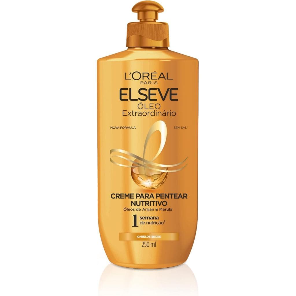 Elseve Creme Para Pentear Nutrição Intensa Óleo Extraordinário, Nutrição e Maciez, 250 ml