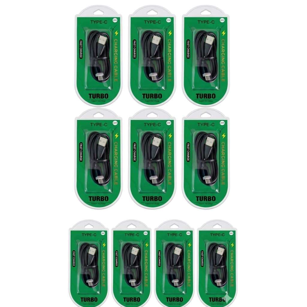 Kit10 Cabo Usb Tipo C Turbo 25w Carga Rápida Atacado Revenda