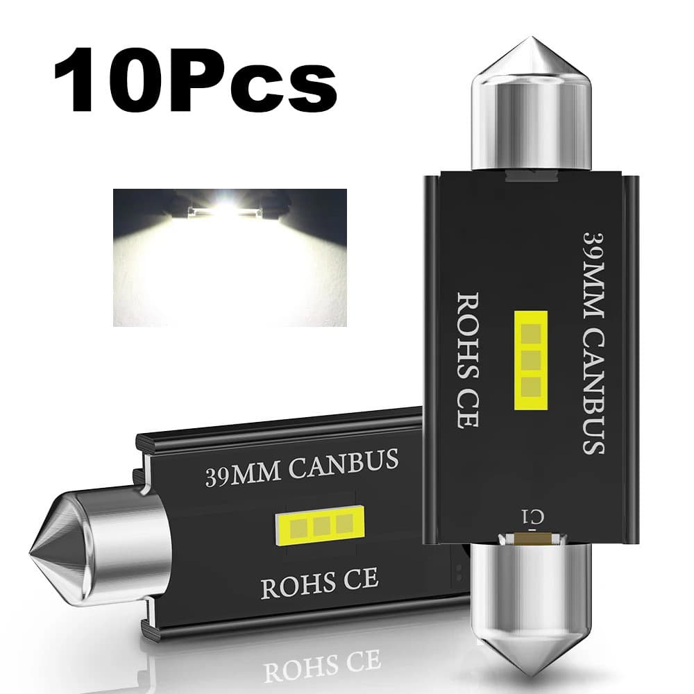 10 Pçs Lâmpada De Sinal C5W LED CSP 1860 1SMD Canbus 31mm 36mm 39mm 41mm Festão Luz C10W Auto Interior Leitura Cúpula