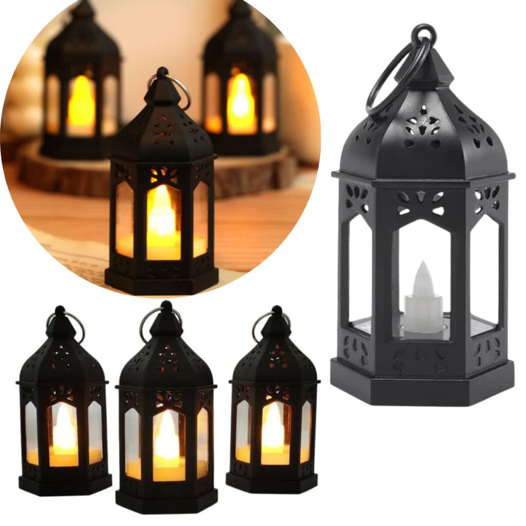 Kit 6-12-24 Mini Vela Led Luminária Lamparina Led Decorativa Lampião Rustica