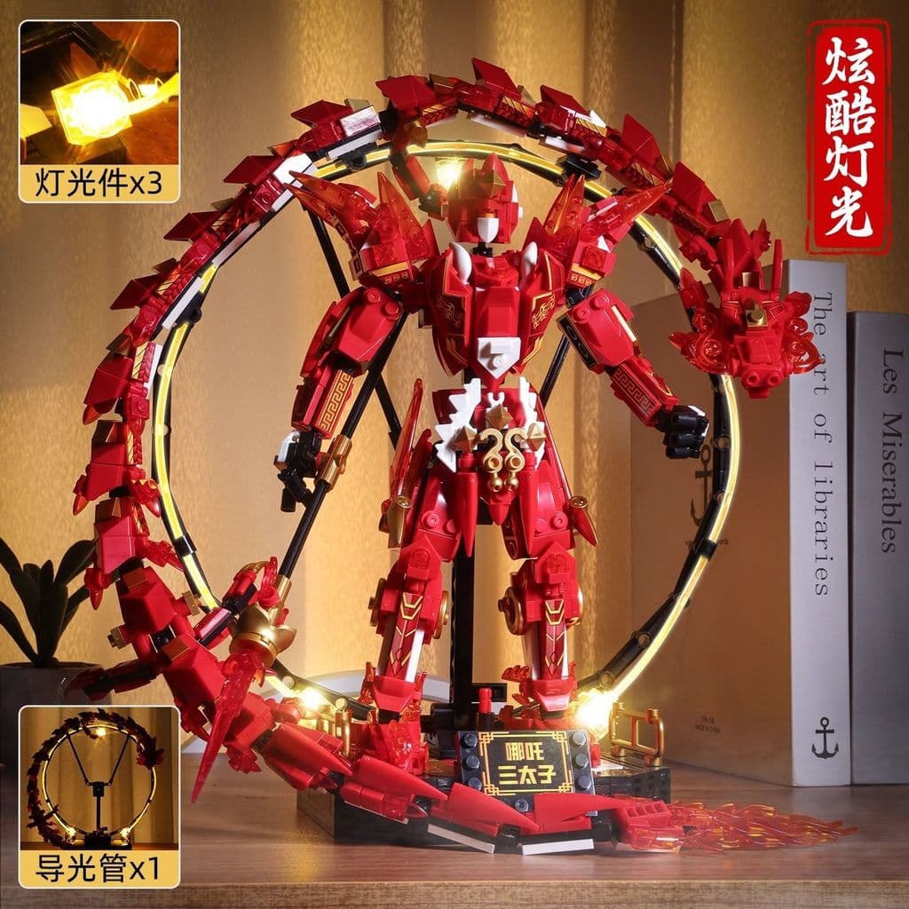 Nezha Ao Bing Blocos de Construção Feitos à Mão Menino Montado Brinquedos Crianças Presentes Educativos