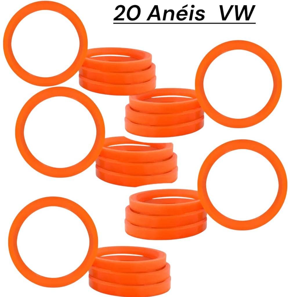 Kit 20/16/12/8/4 Anel Centralizador Para Roda Liga Leve Vw Todas Laranja MT