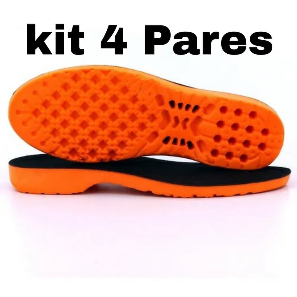 Palmilha ortopedica gel pu  Kit 4 Pares Confort Silicone Anti-impacto  Usado Em Tenis Bota Coturno