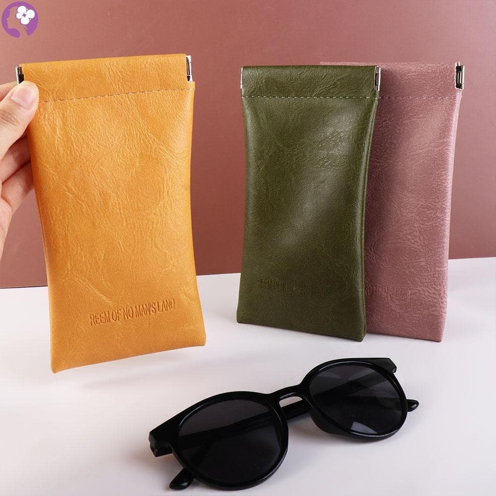 Estojo De Óculos De Couro PU-Bolsa Protetora À Prova D'água Para Armazenamento De Cosméticos