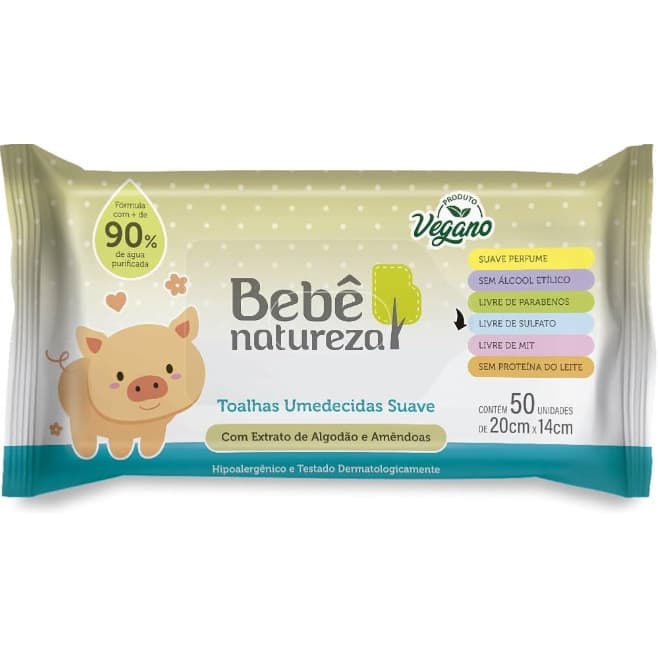 Toalhas Umedecidas 50x1 Bebê Natureza Suave