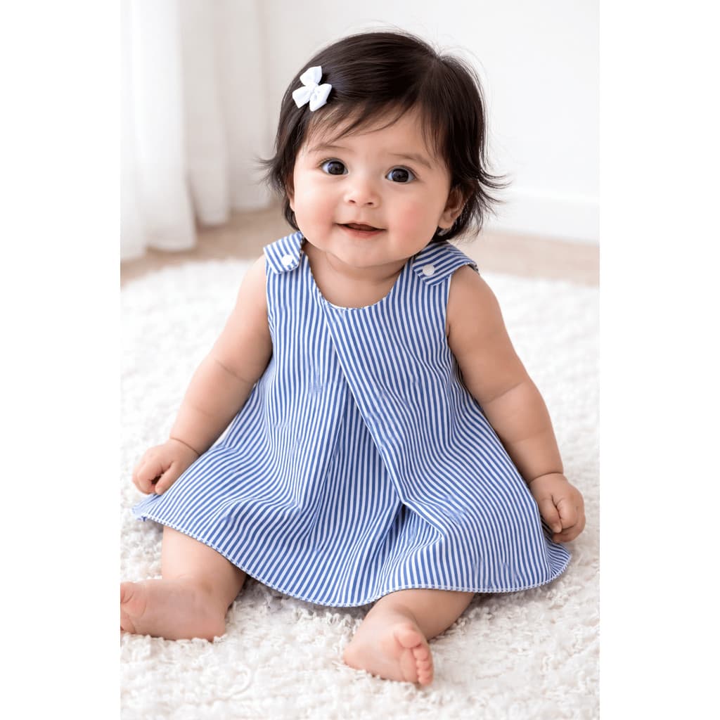 Vestido Bebê Envelope RN ao G em Tricoline | Vestido Infantil Confortável | Roupa de Bebê Menina 0 a 12 Meses | Várias E