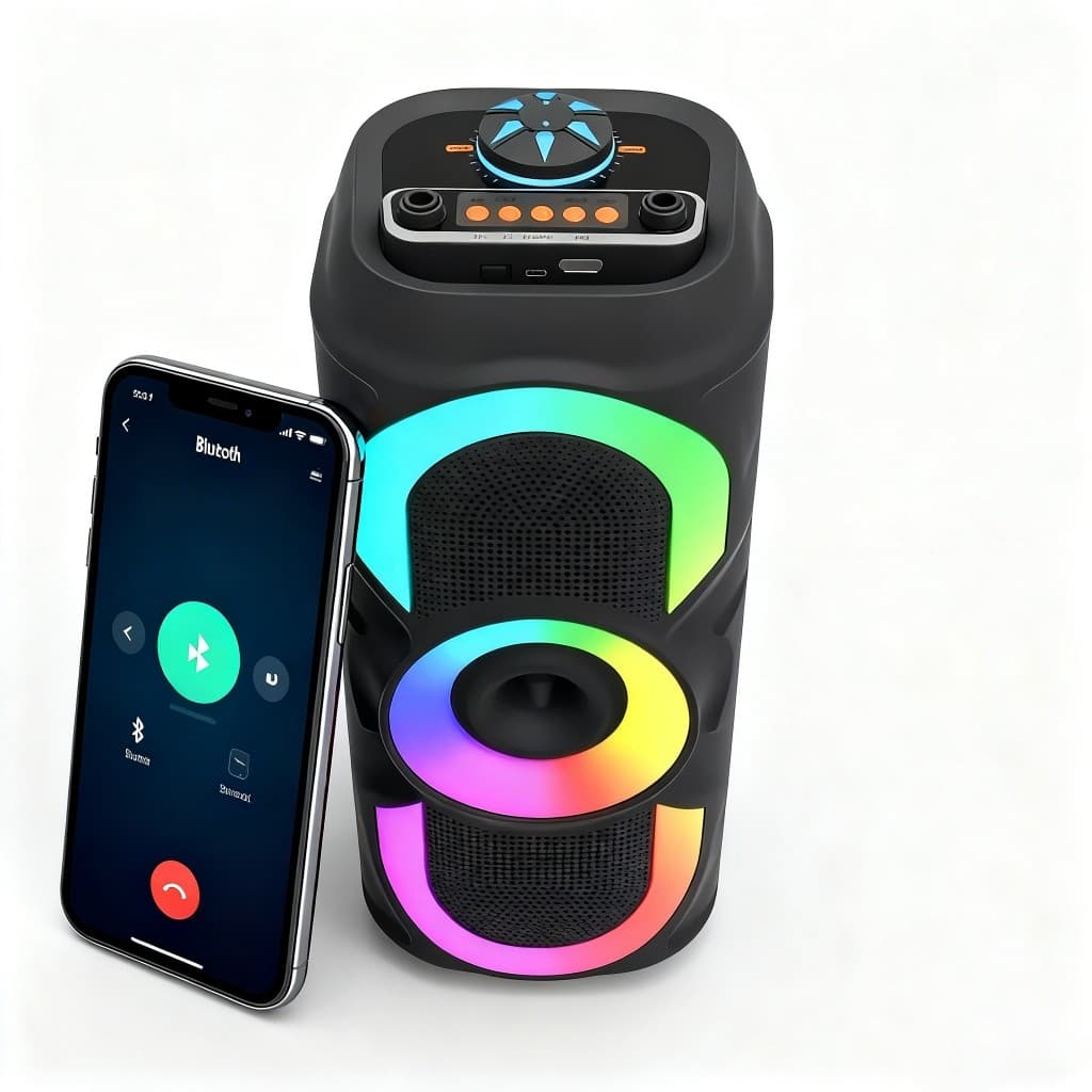 Caixa de som Bluetooth Com Led RGB Portátil USB FM TWS