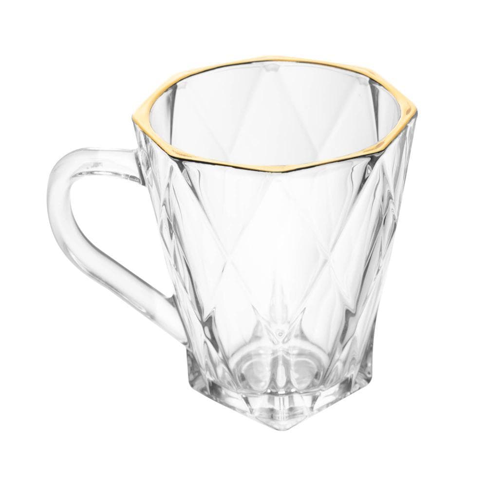 Caneca Lyor Diamond de Cristal Ecológico com Fio de Ouro 180