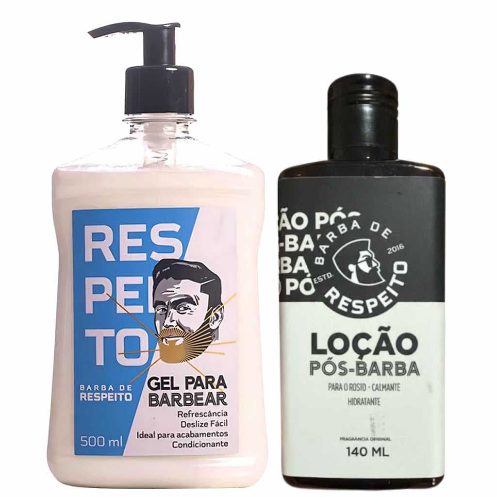 Kit Barba de Respeito Gel para Barbear 500ml +  Loção Pós Barba 140ml