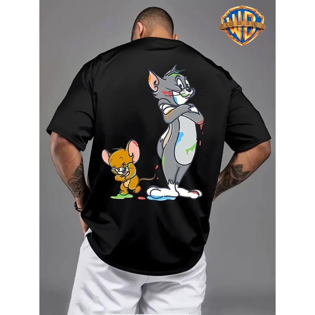 Camiseta Unissex Estampa Tom & Jerry, camiseta casual de verão, Alta Qualidade, Promoção Envio Rápido