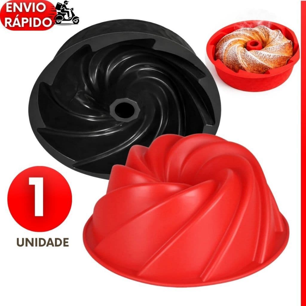 Forma de Bolo Silicone Premium Antiaderente 1 UN Forno Air Fryer Assadeira Cozinha Doce Confeitaria Pudim Tortas
