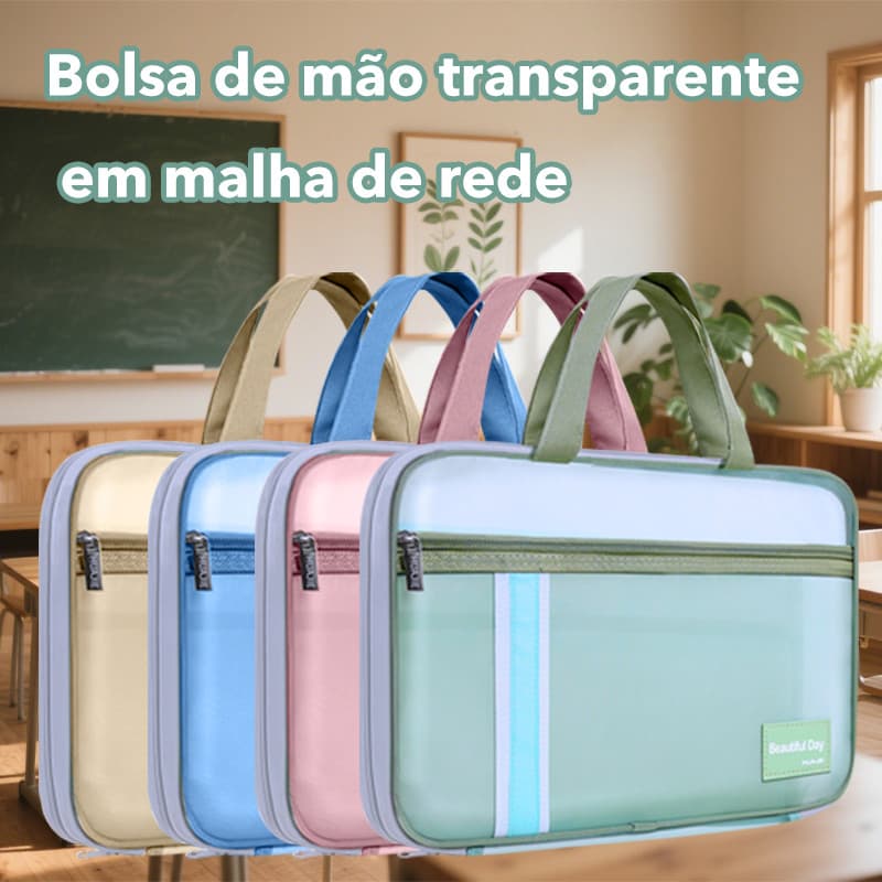 Sacos De Documentos De Malha Transparente , Bolsas Escolares material De Estudo Exame