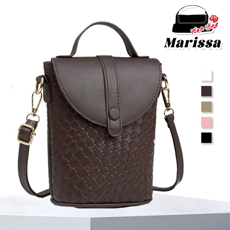 Marissa Bolsa Trançada para Celular Modelo Atual Mini Leve e Versátil com Alça para Mão Ombro Transversal