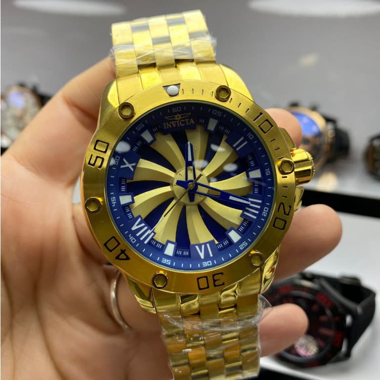 Relógio Invicta Luxo Speed Dourado Novo
