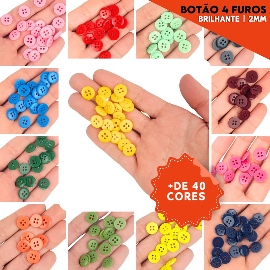 BOTÃO DE CAMISARIA 4 FUROS 01485 TAM:18 - PACOTE C/ 144 UNID.