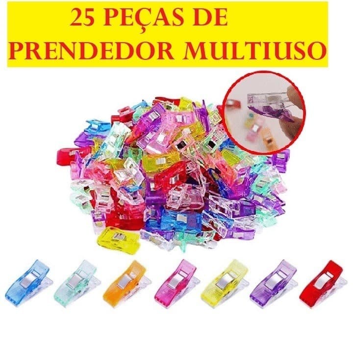 Prendedor De Plástico 25 Peças De Pregadores Top Útil Prático E Fácil Para Costura Multiuso
