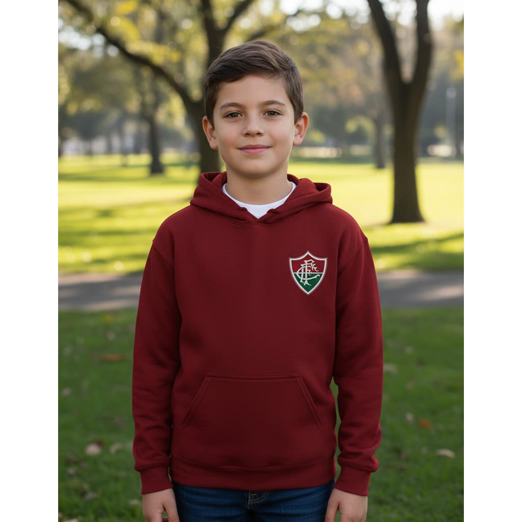 Blusa Moletom Canguru Fluminense Futebol Time Infantil