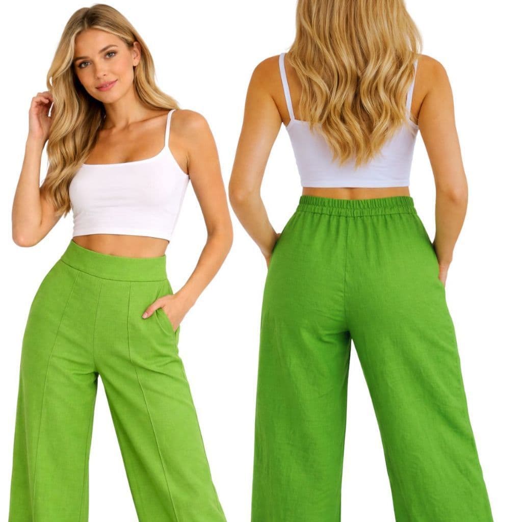 KIT Calça LINHO Duna Social Pantalona Cintura Alta Elegante PROMOCAO