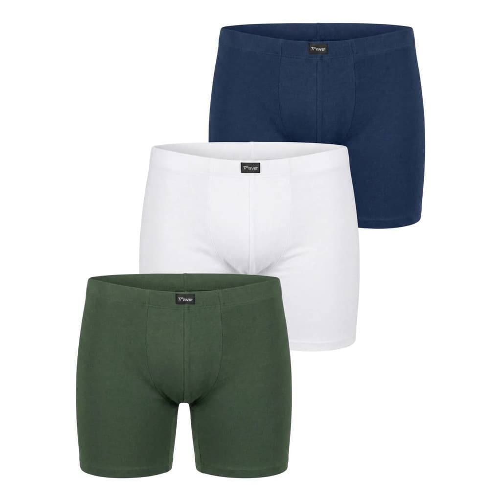 Kit 3 Cuecas Boxer Long Masculina Cotton Algodão Alta Durabilidade Confortável Algodão Trave