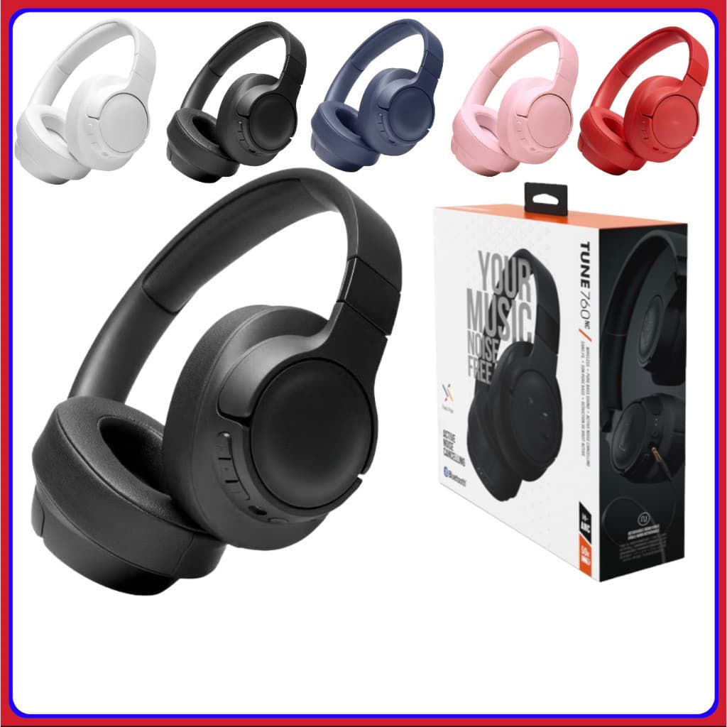 Fone de ouvido Wireless sem fio Bluetooth 760BT Microfone Pure Bass Cancelamento Ativo de Ruído Mp3