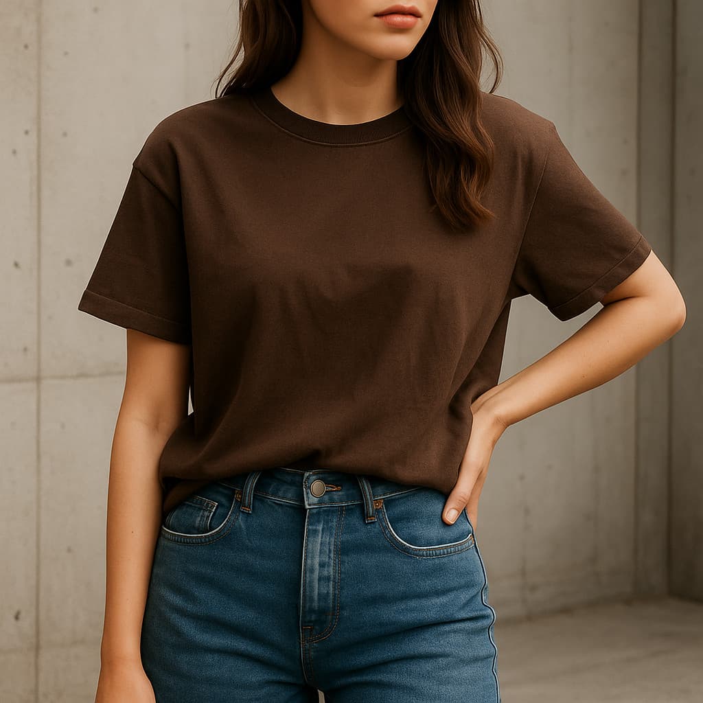 Camiseta Feminina Lisa Básica Casual 100% Algodão Blusa Estilosa Oversized