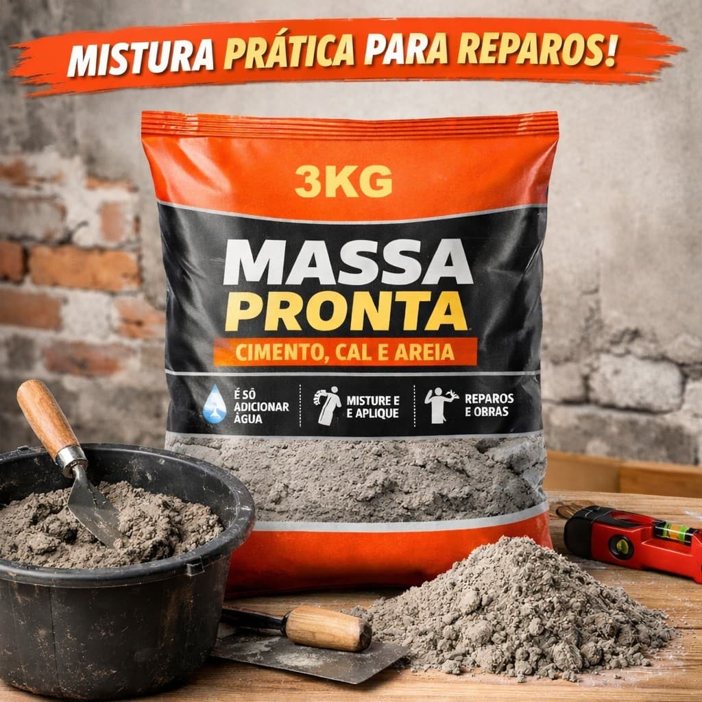 Massa pronta de cimento 3kg pequenos reparos