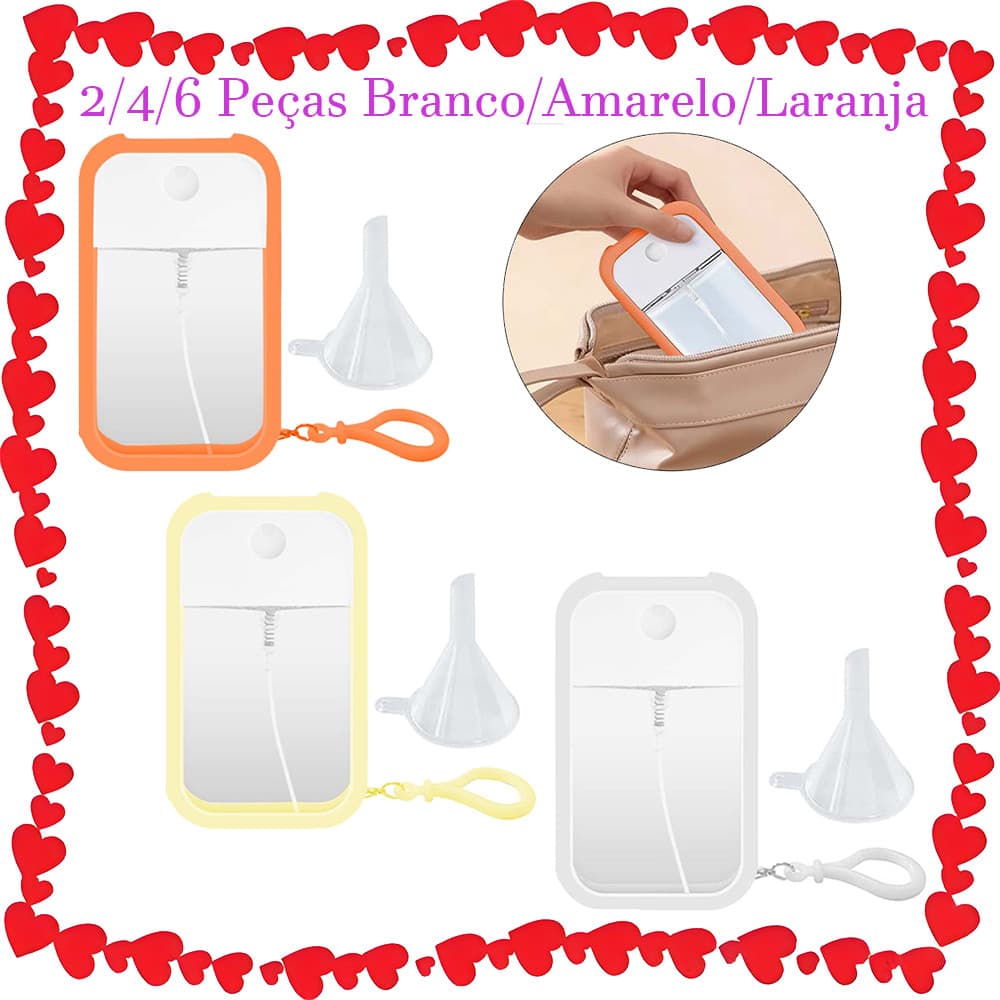 Frasco de Spray de papelão de 2/4/6 peças com caixa de silicone, caixa de silicone portátil ultrafina, recarregável, 10.