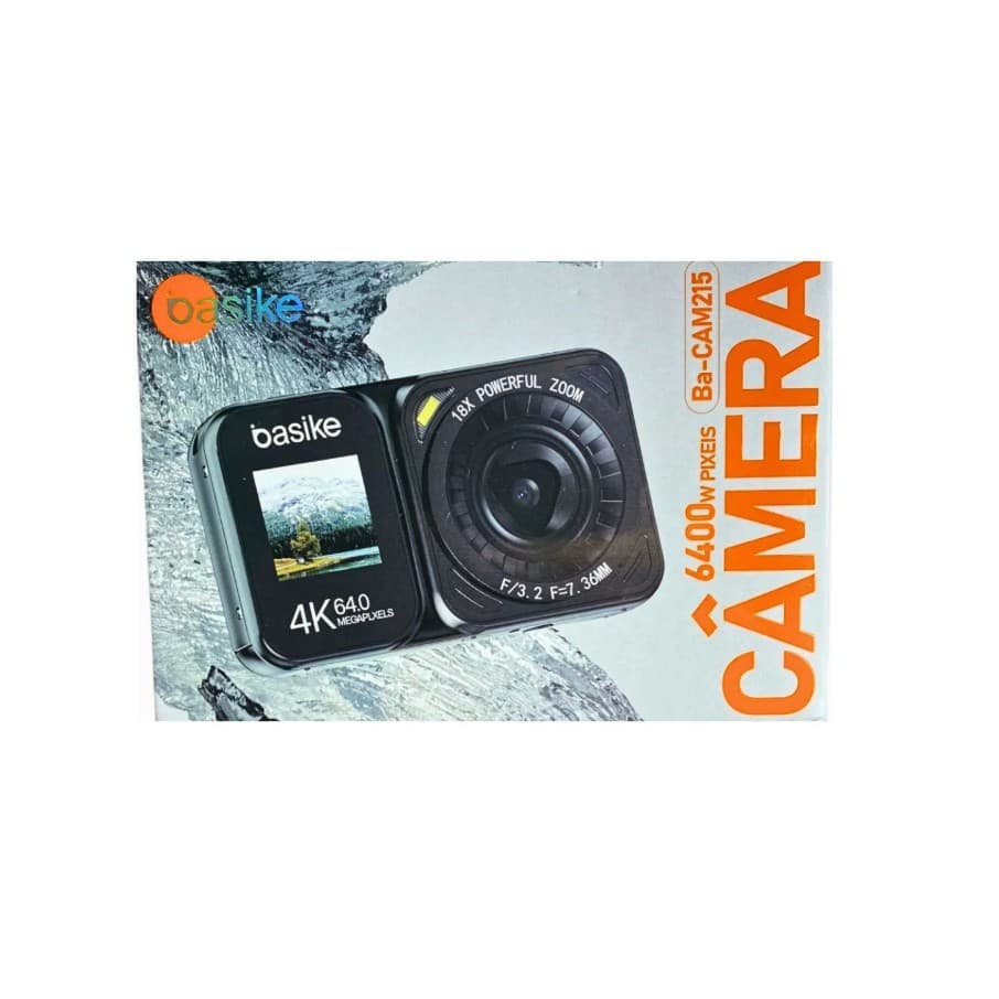 Câmera Digital 4K com Tela Dupla - BASIKE - Ba-CAM215