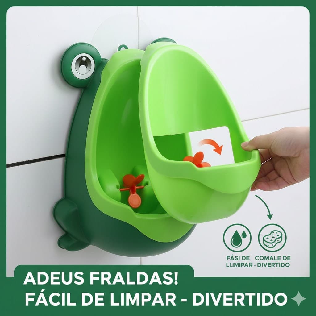Mictório Infantil Sapinho Portatil - Amarelo / Verde (Sortidos)