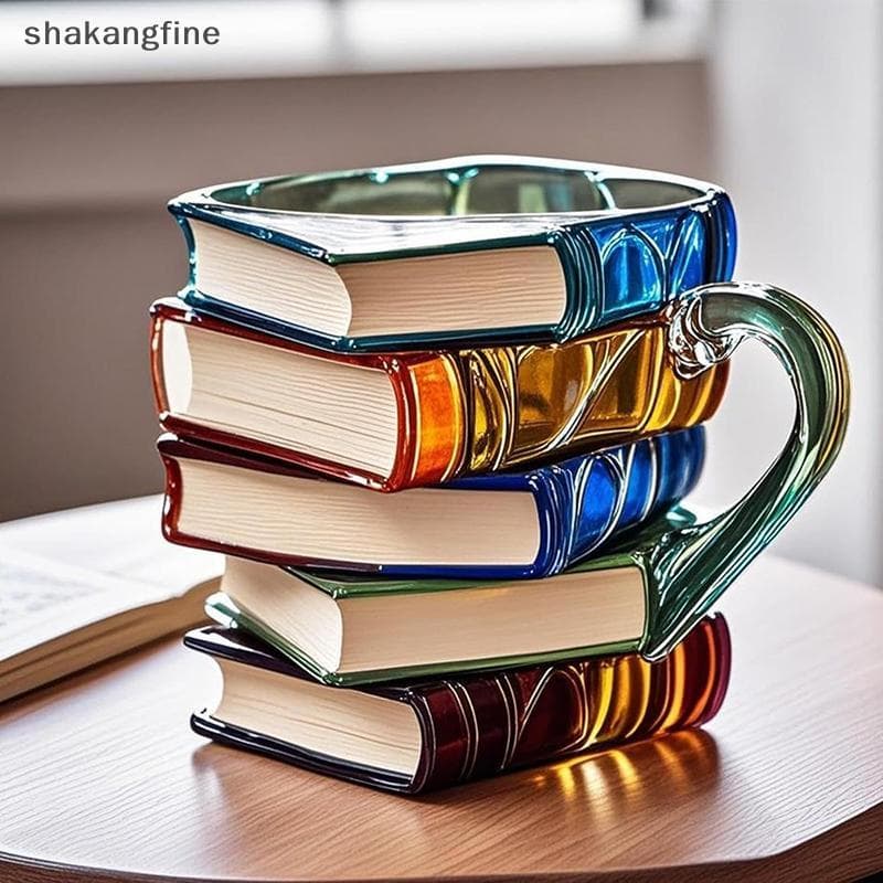 SHBR Pintado Livro Caneca 11oz Novidade 3d Livros De Café Único Colorido Resina Sta Xícara Coleção Presentes Martijn