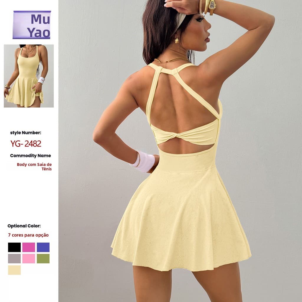 Confortável Yoga esportes vestido nu bolso Anti-reflexo de secagem rápida respirável correndo Fitness tênis esqui