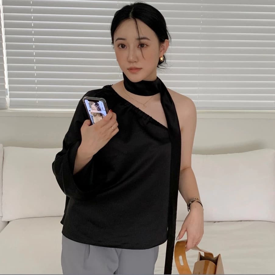 G956 camisa de renda tenha cuidado novo estilo sem alças estilo francês início do outono Irregular Design superior versã