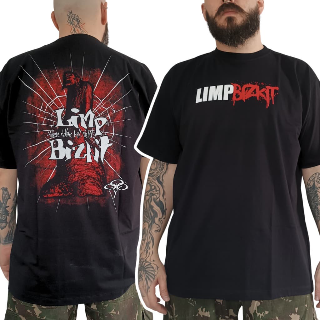 [Camiseta Premium em Algodão Puro]HYP Camisetas Limp Bizkit - Three Dollar Bill, Y'all