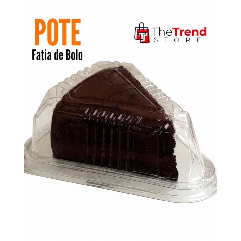 Kit 10 uni de pote embalagem transparente para fatia de bolo ou torta 250ml