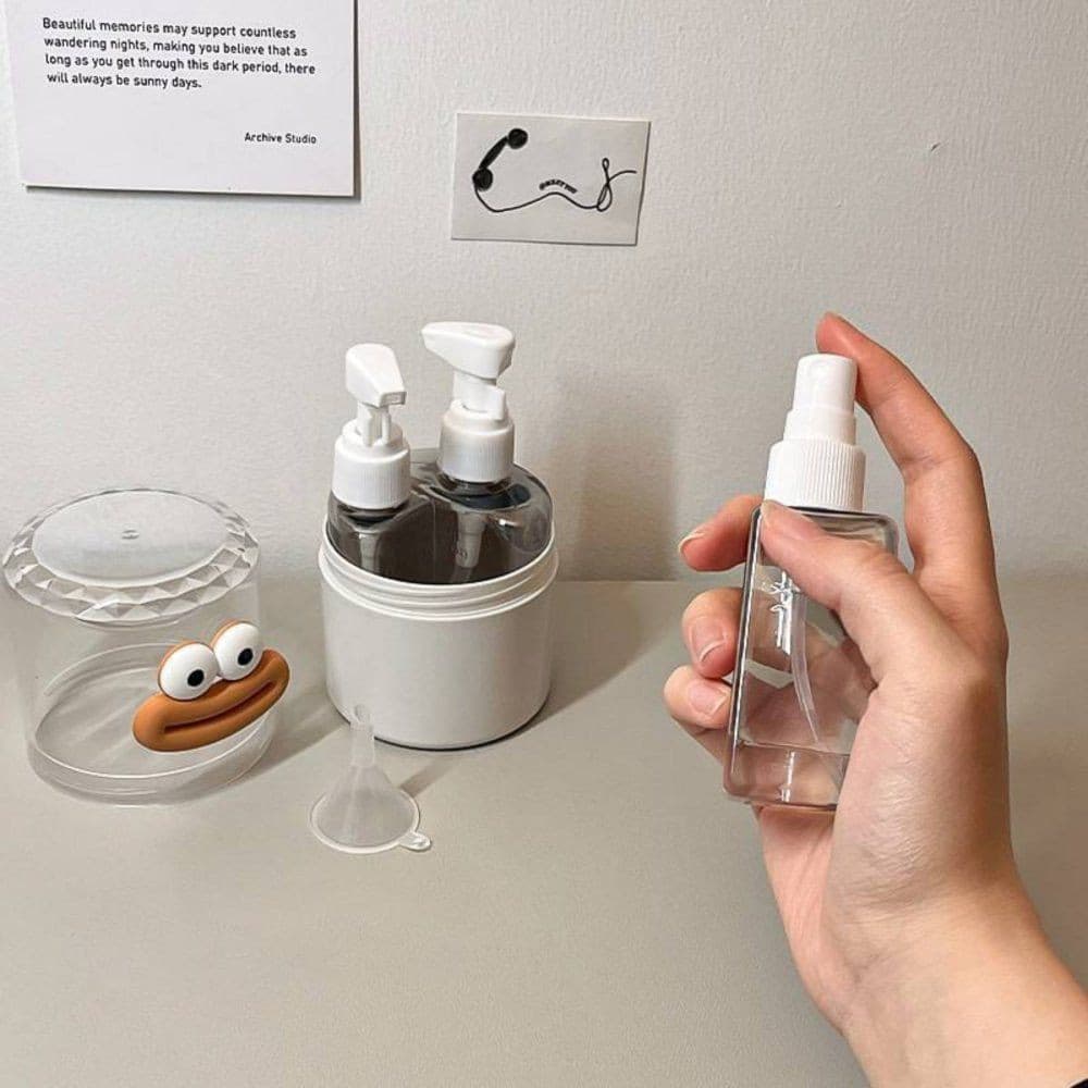 Kit 3 Frascos Spray Plástico Viagem Perfume Álcool Prático