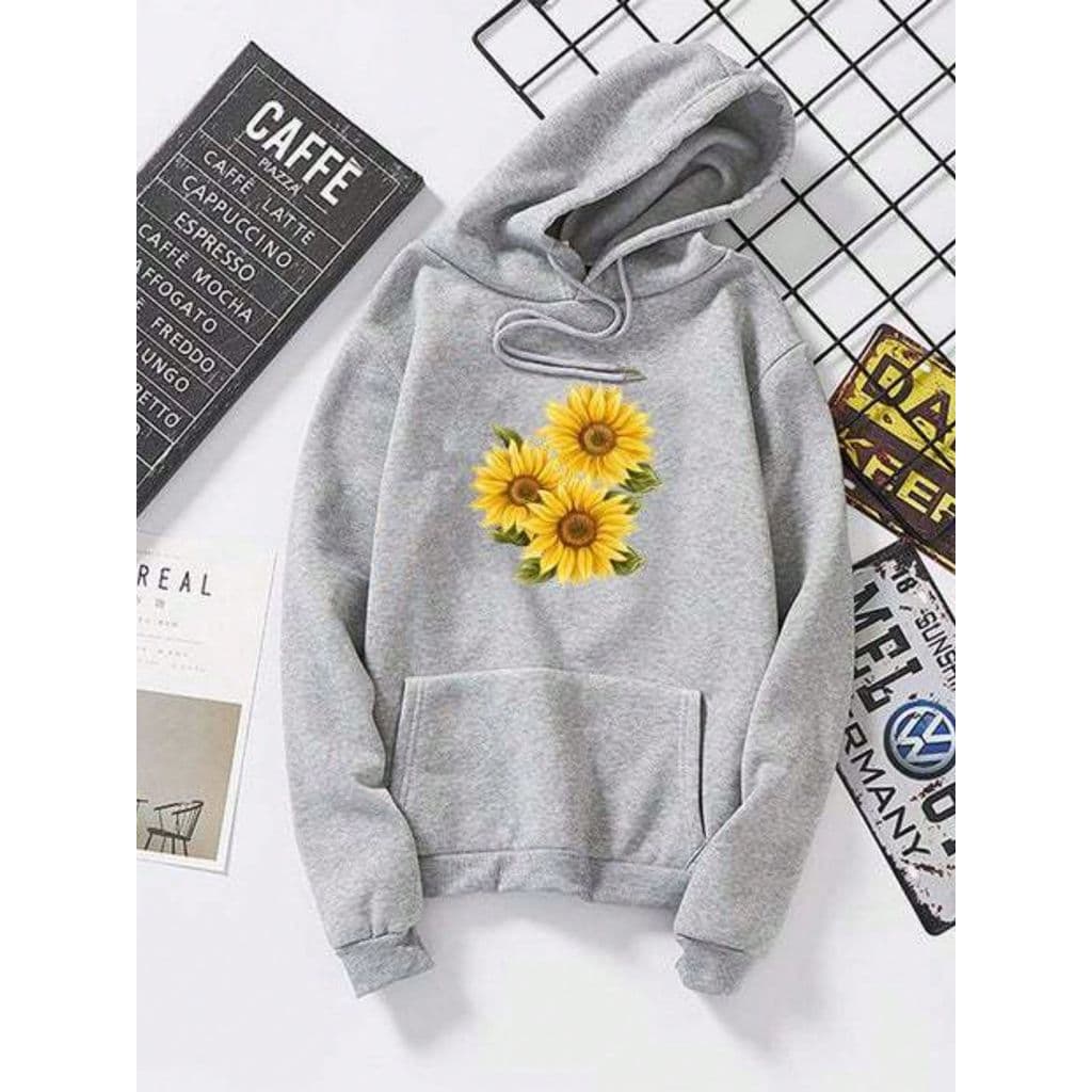Moletom Feminino Girassol Tumblr Blusa De Frio Básica Delicada