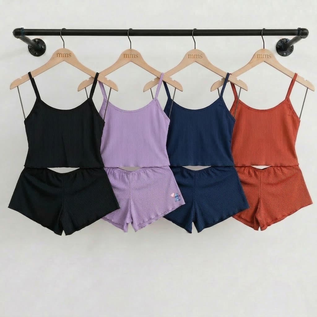 Conjunto Baby Doll Canelado Pijama Dormir Casual Noite