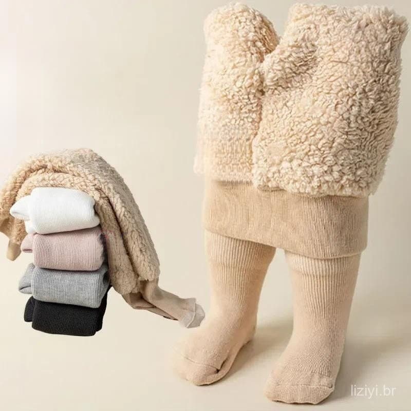 Meias-Calças Verticais De Algodão Para Crianças Meninas Perneiras Quentes E Grossas De Inverno