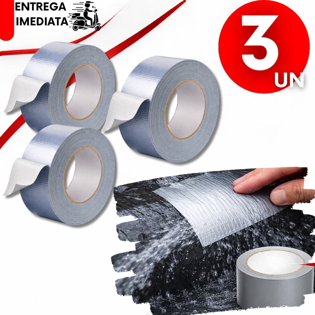 Fita Silver Tape 1/2/3 Rolos 10 Metros Cinza Á Prova D'agua Fita Adesiva