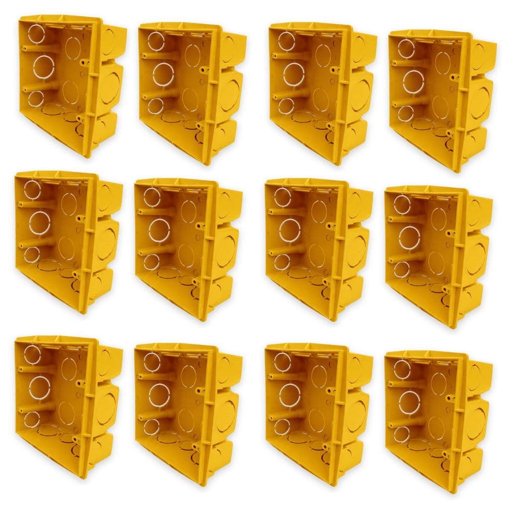 Caixa 4x4 Elétrica de Embutir Amarela Stilus / KITs com 4 - 8 & 12 Unidades
