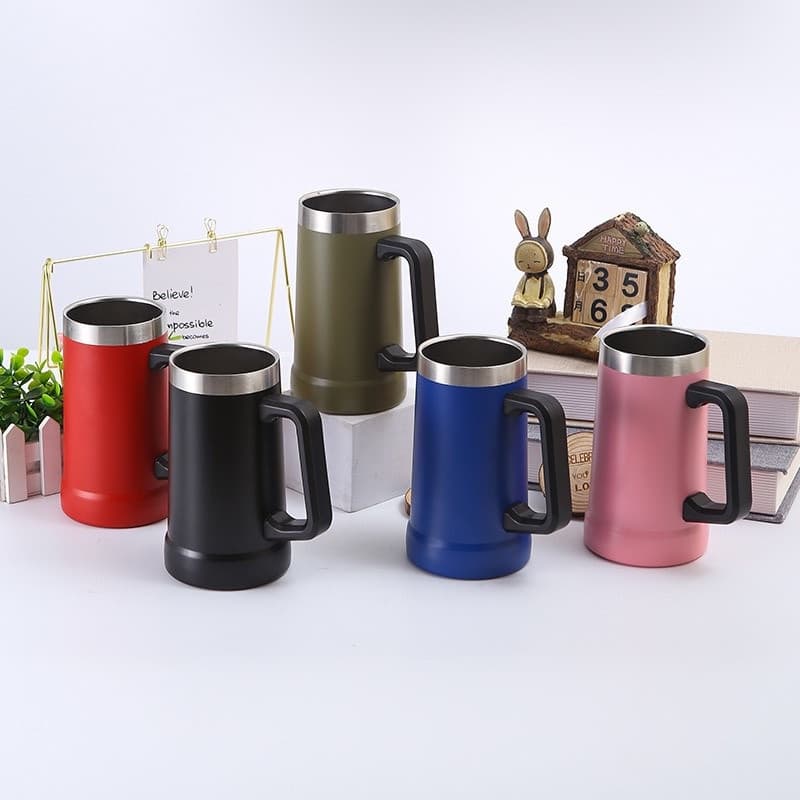 Caneca Térmica Em Aço Inox 710ml C/Alça Para Bebidas Gelada