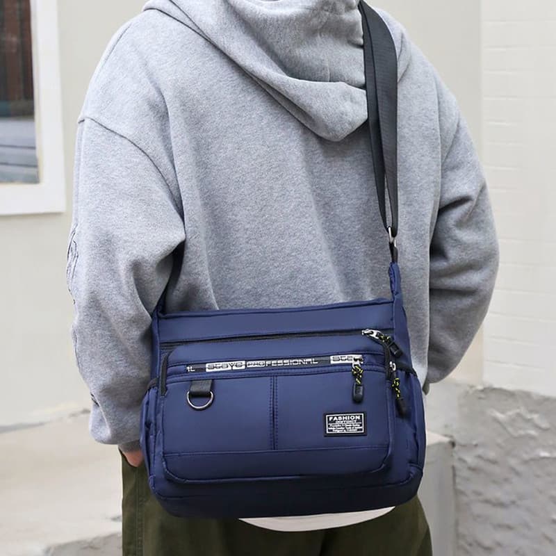 Bolsa Crossbody Masculina De Alta Classificação – Bolsos Multicamadas , Alça De Ombro Ajustável , Único Empresarial Para