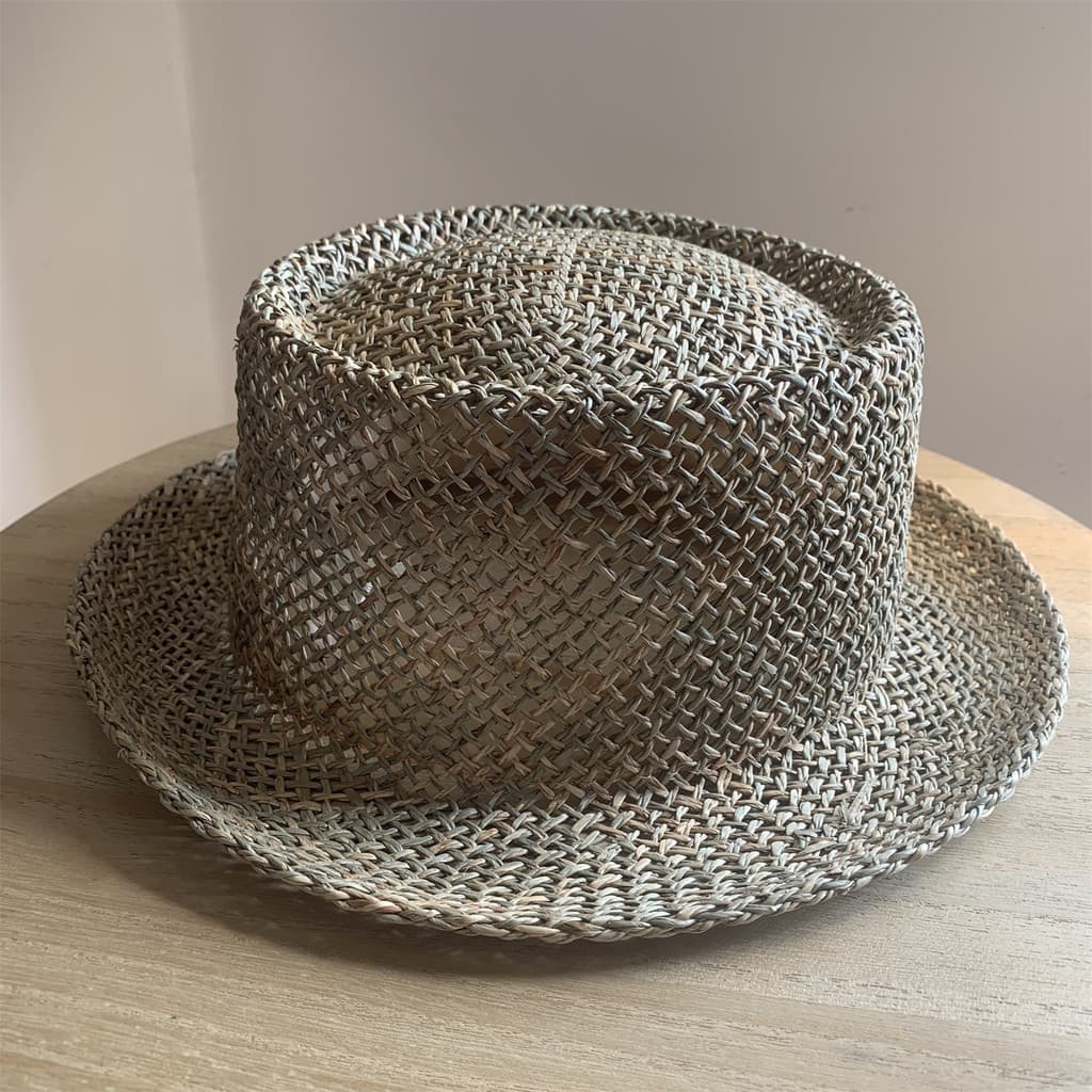 Grama salgada plana chapéu feminino verão britânico chapéu protetor solar chapéu de sol versão coreana pequena borda cha
