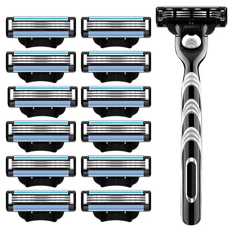 Universal afiada 3 lâminas Geely Manual navalha de barbear masculino velocidade do vento lâmina de 3 camadas faca de bar